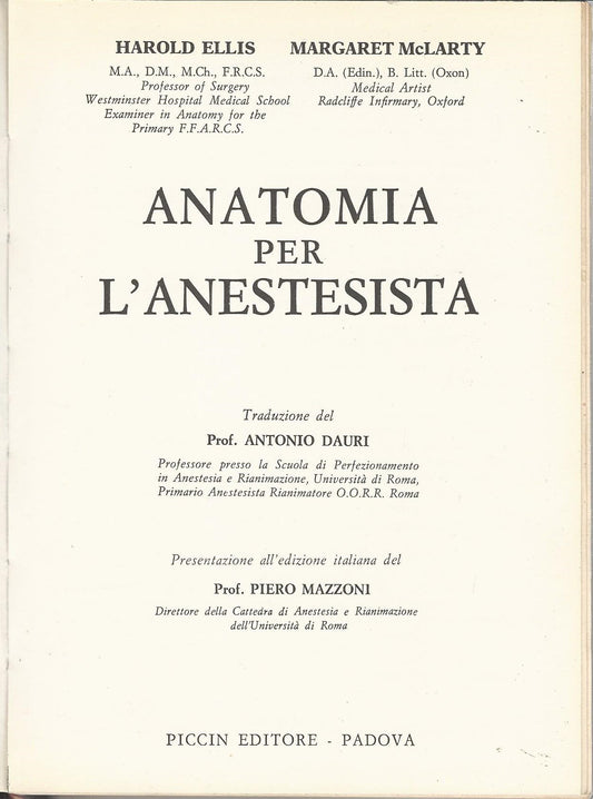 Anatomia per l'anestesista - copertina