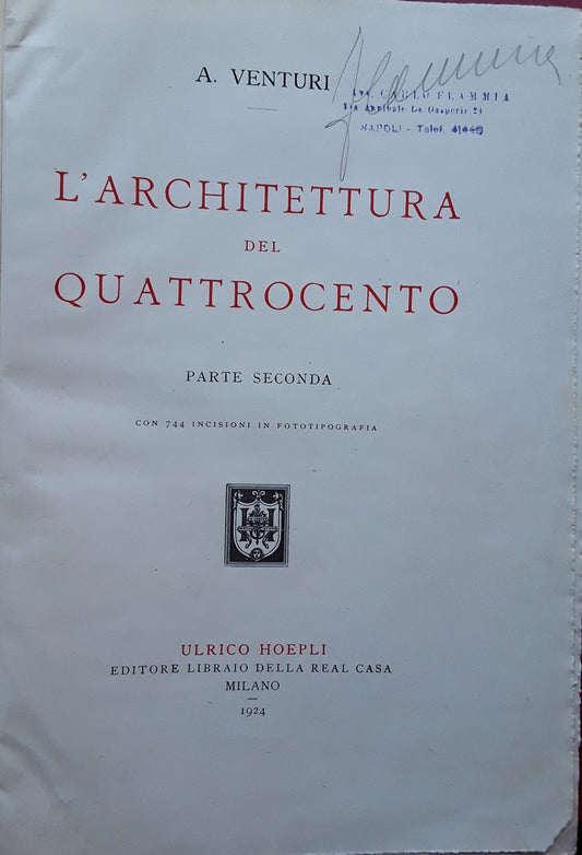 L'architettura del Quattrocento. Parte seconda - copertina