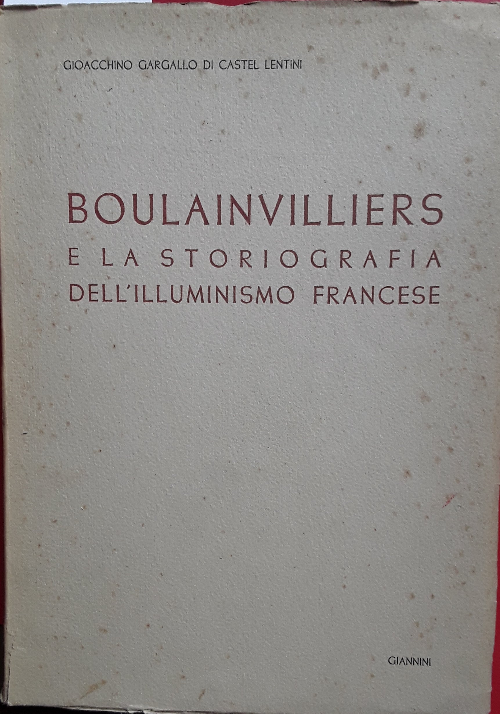 Boulainvilliers e la storiografia dell'illuminismo francese - copertina