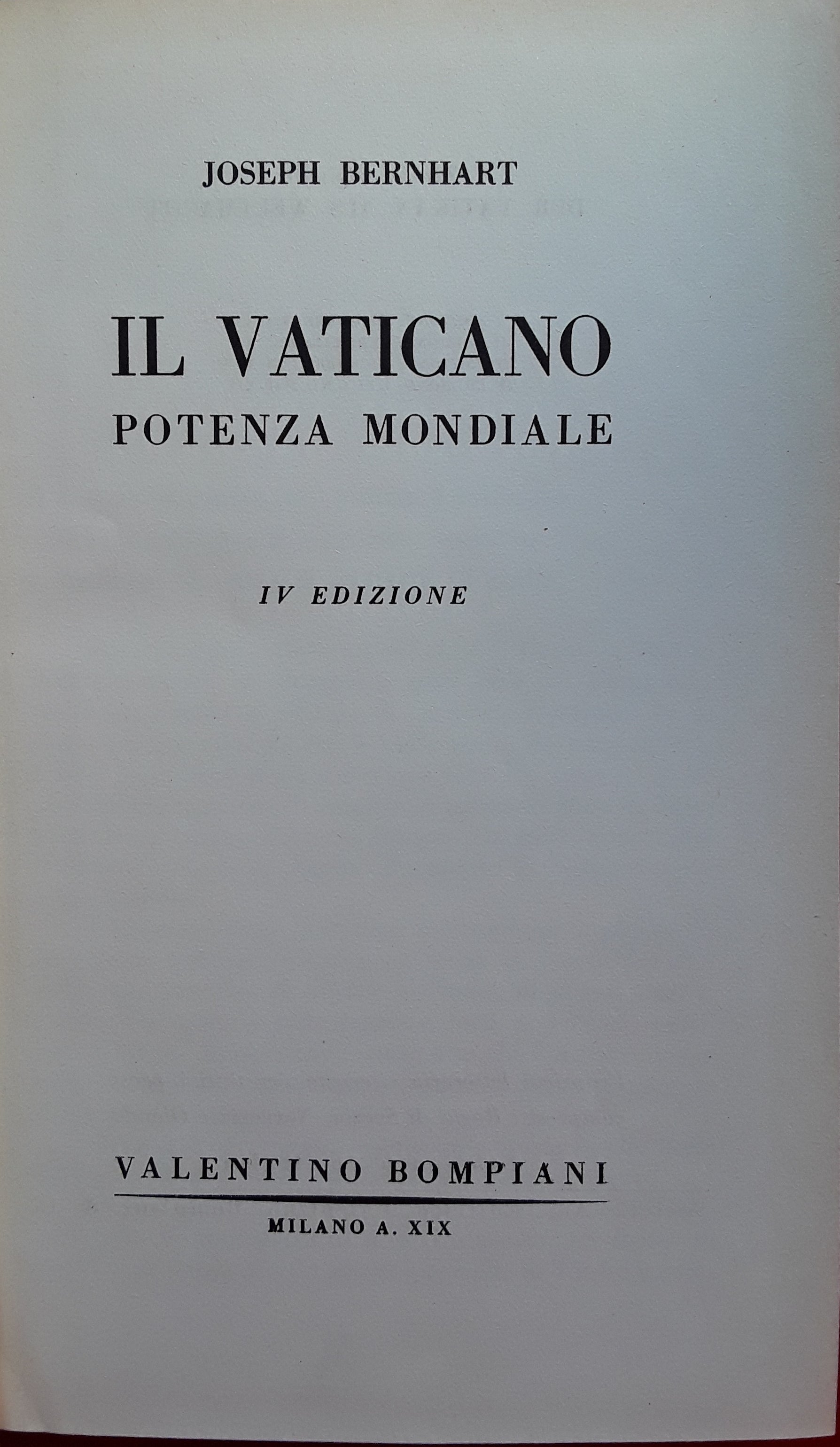 Il Vaticano potenza mondiale - copertina