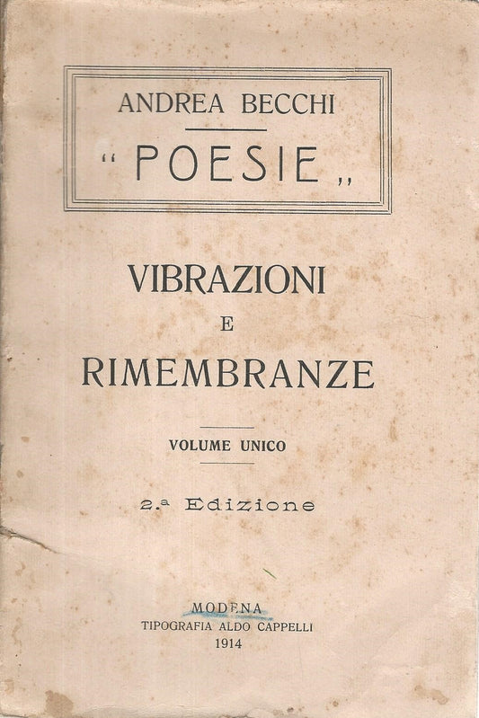 Poesie. Vibrazioni e rimenbranze - copertina