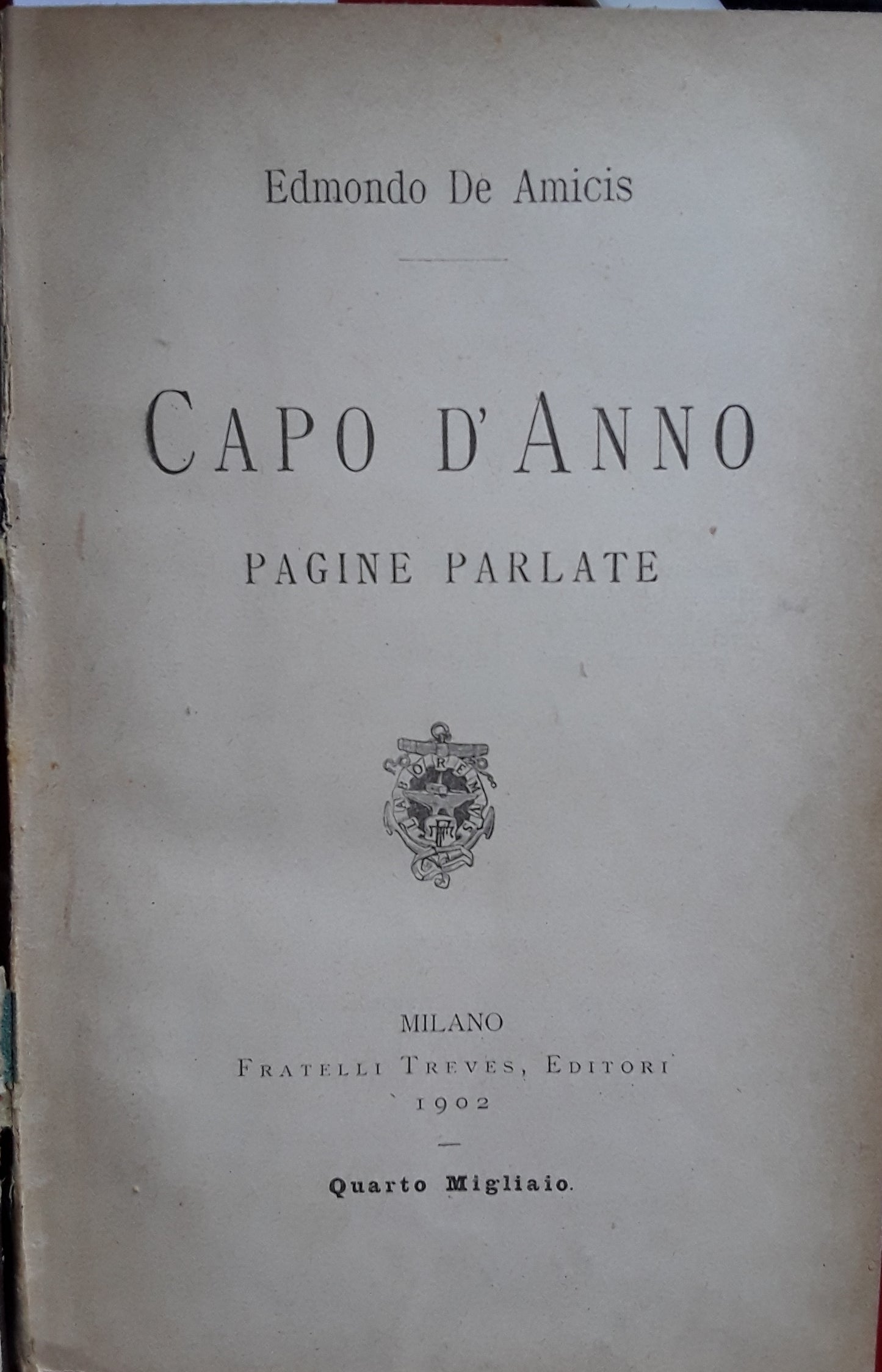 Capo d'anno. Pagine parlate - copertina