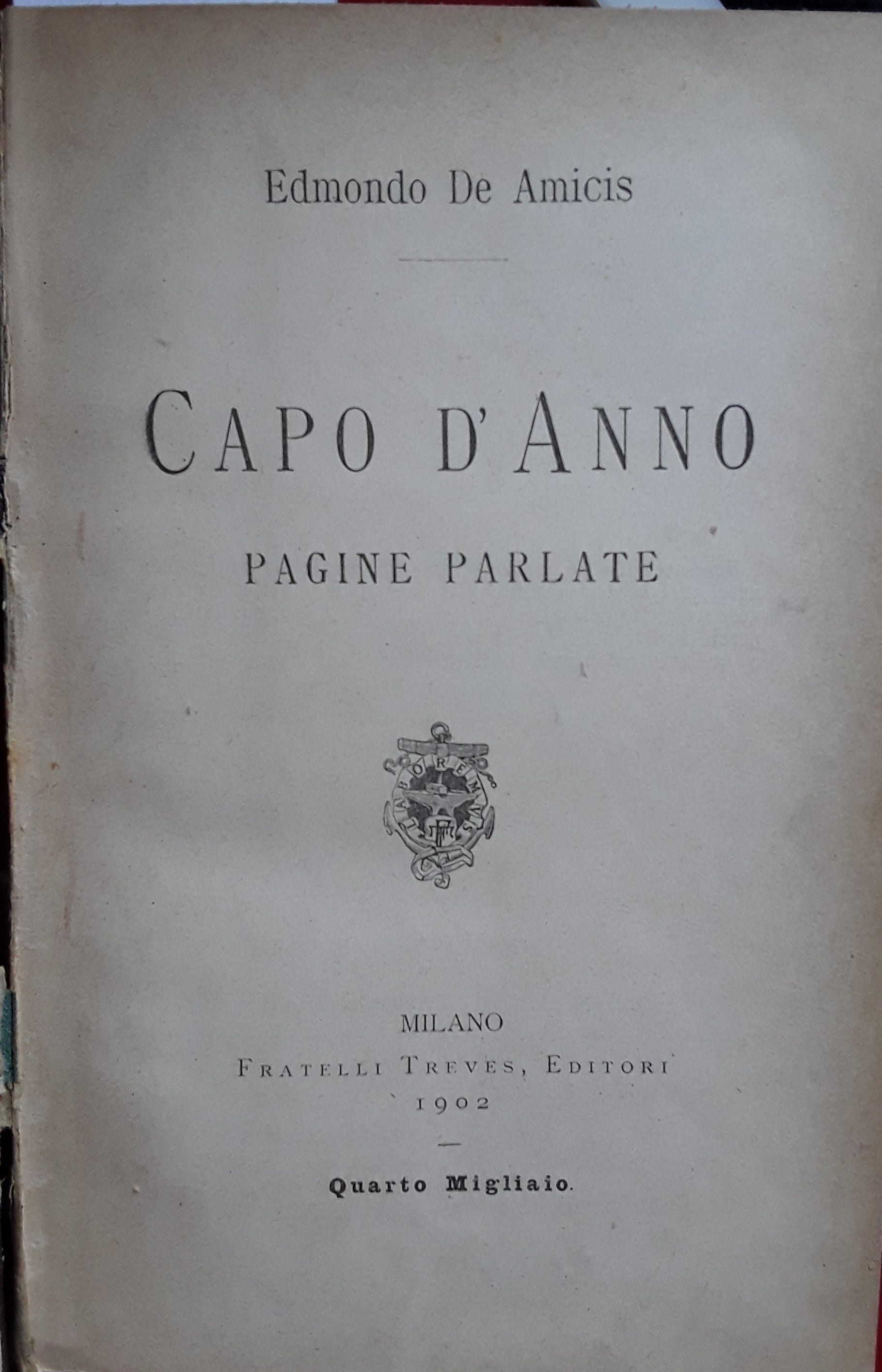 Capo d'anno. Pagine parlate - copertina