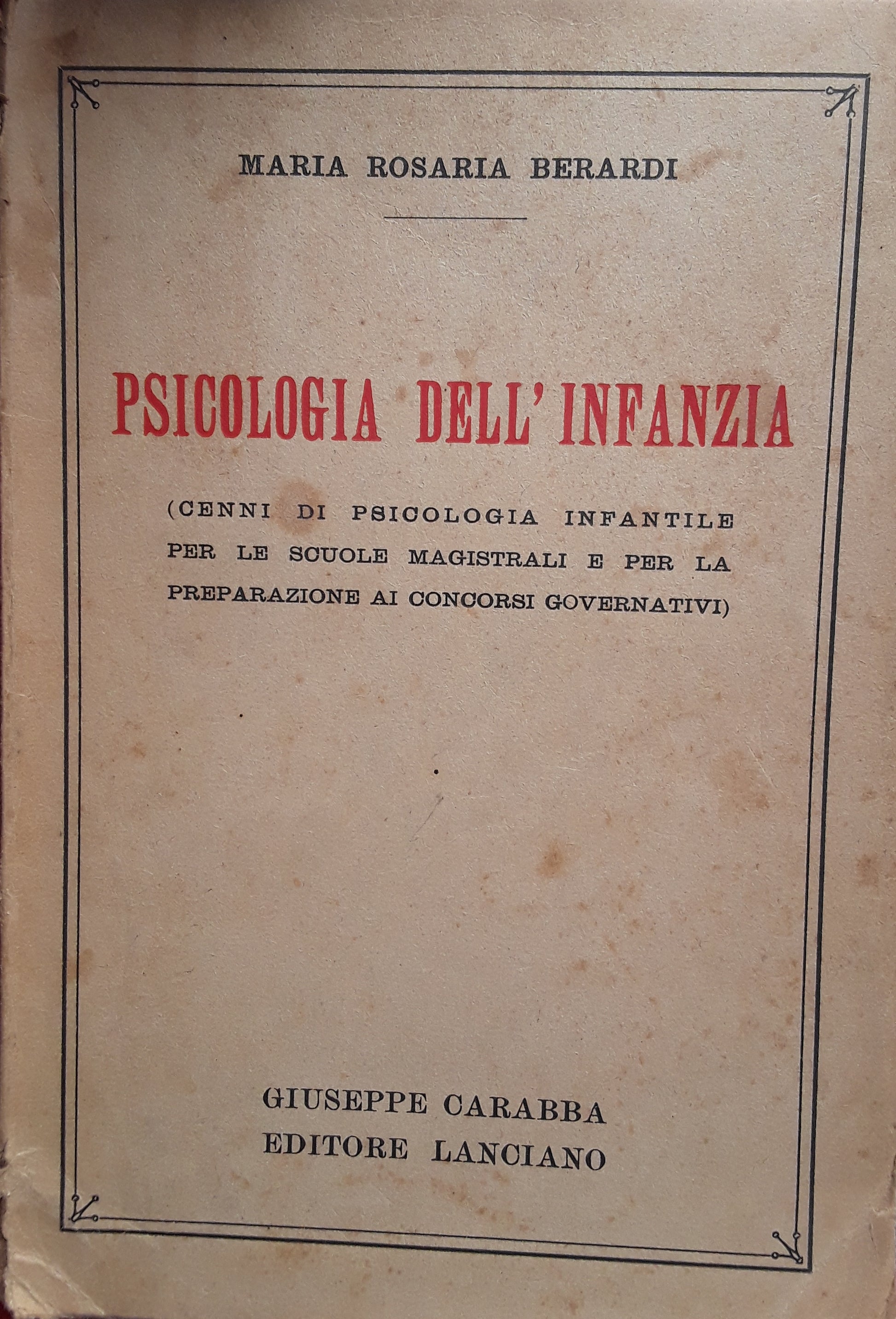 Psicologia dell'infanzia - copertina