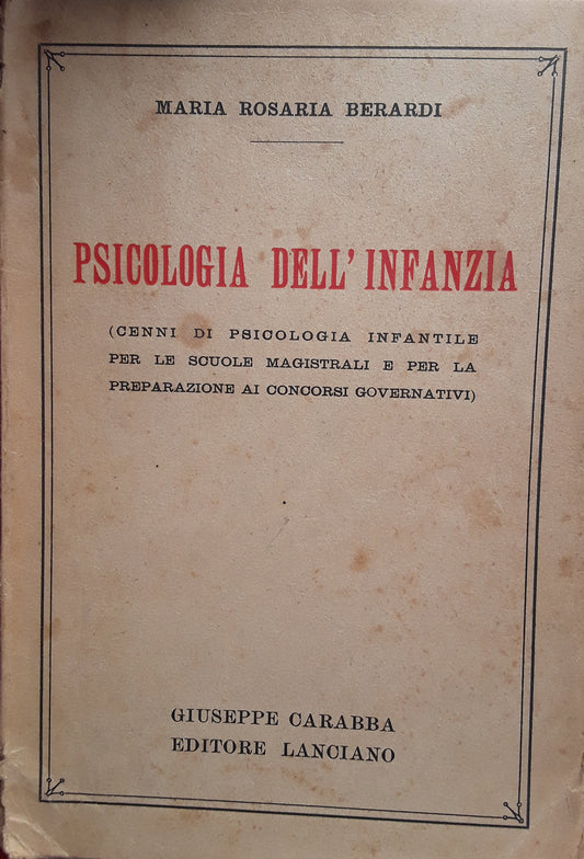 Psicologia dell'infanzia - copertina