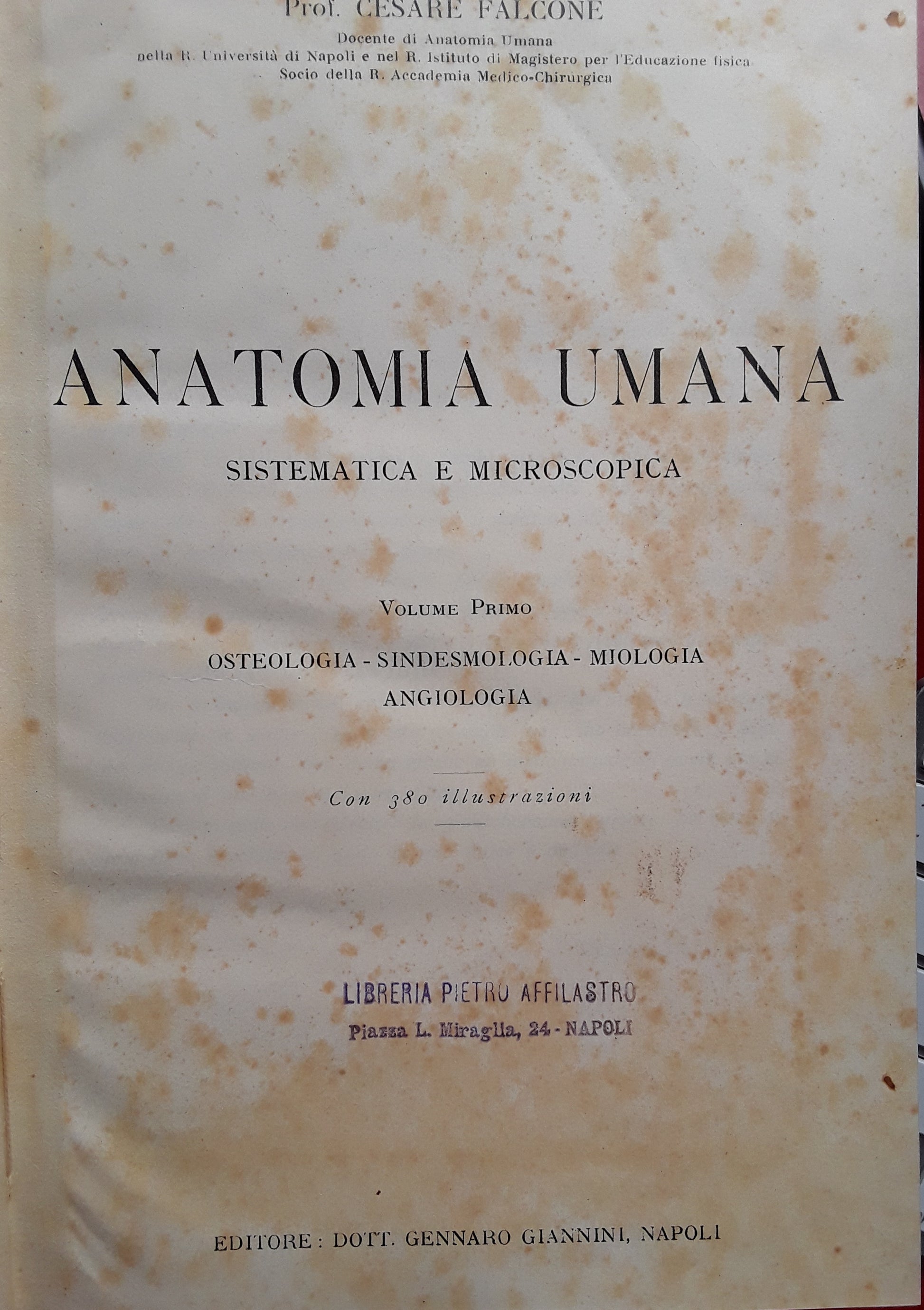 Anatomia umana sistematica e microscopica. Volume 1 - copertina