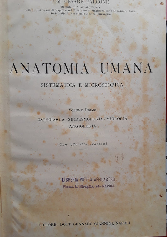 Anatomia umana sistematica e microscopica. Volume 1 - copertina