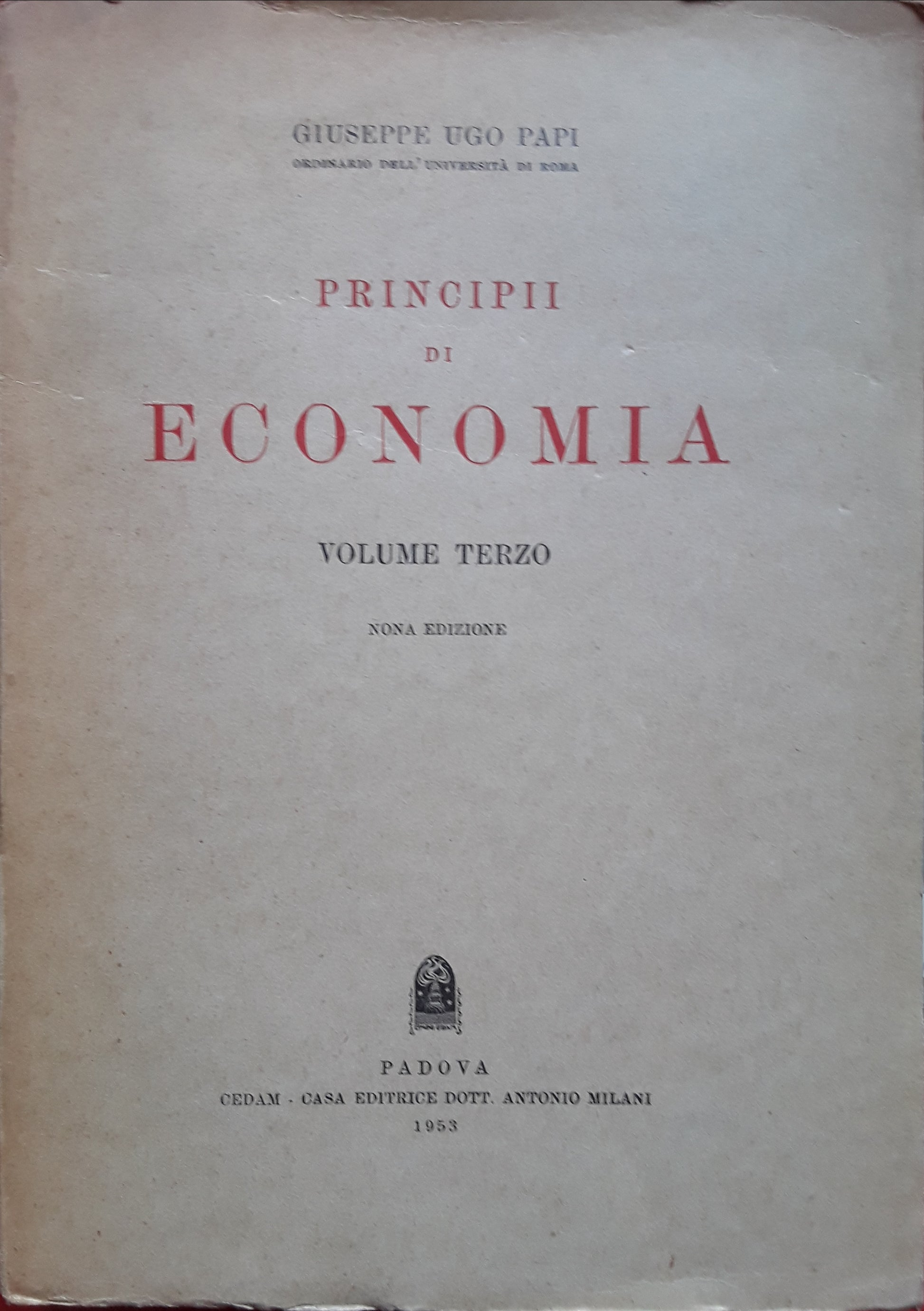 Principii di economia. Volume terzo - copertina