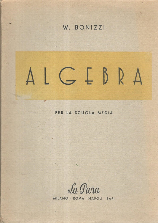 Algebra per la scuola media - copertina