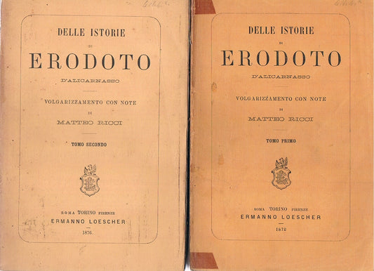 Delle istorie di Erodoto d'Alicarnasso. Volume 1-2 ed indice generale - copertina