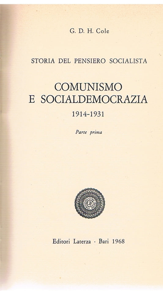 Storia del pensiero socialista. IV1/IV2 - Comunismo e socialdemocrazia - copertina