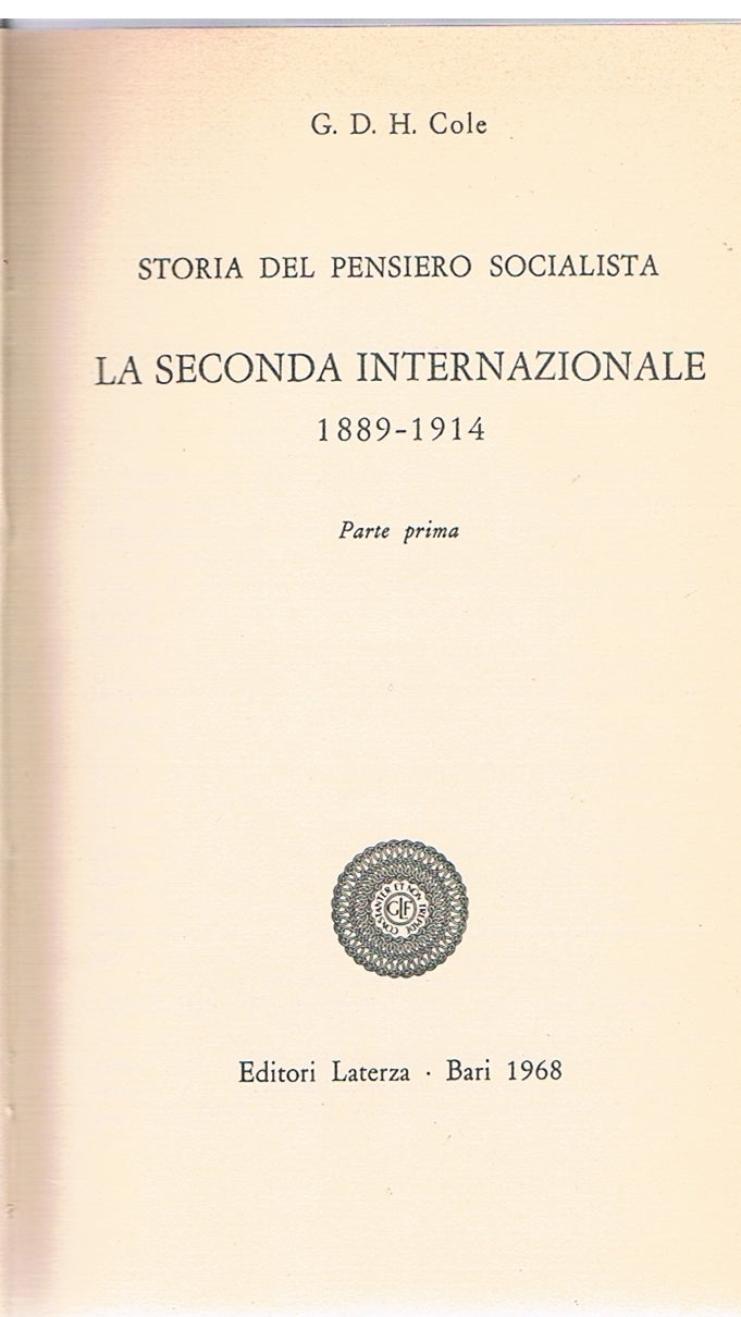 Storia del pensiero socialista. III/III2 - La seconda internazionale - copertina