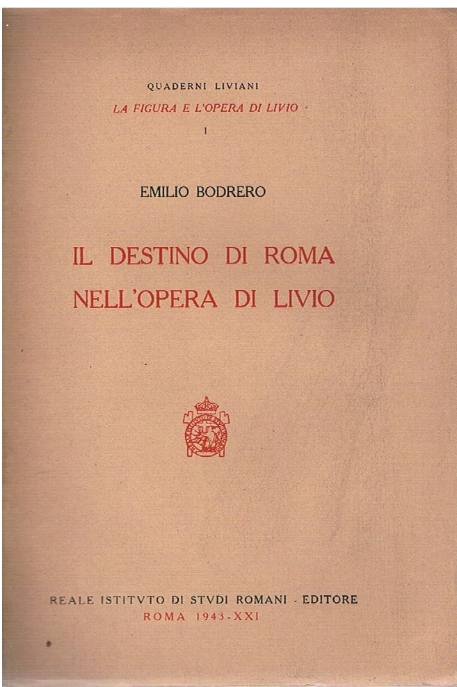 Il destino di Roma nell'opera di Livio - copertina