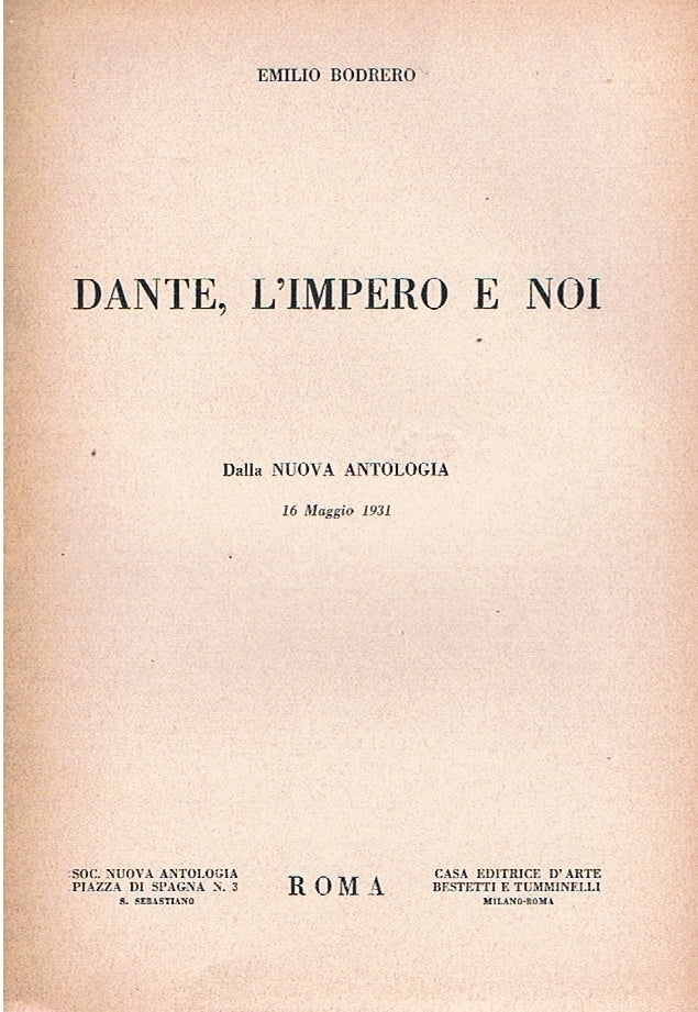 Dante, l'impero e noi - copertina