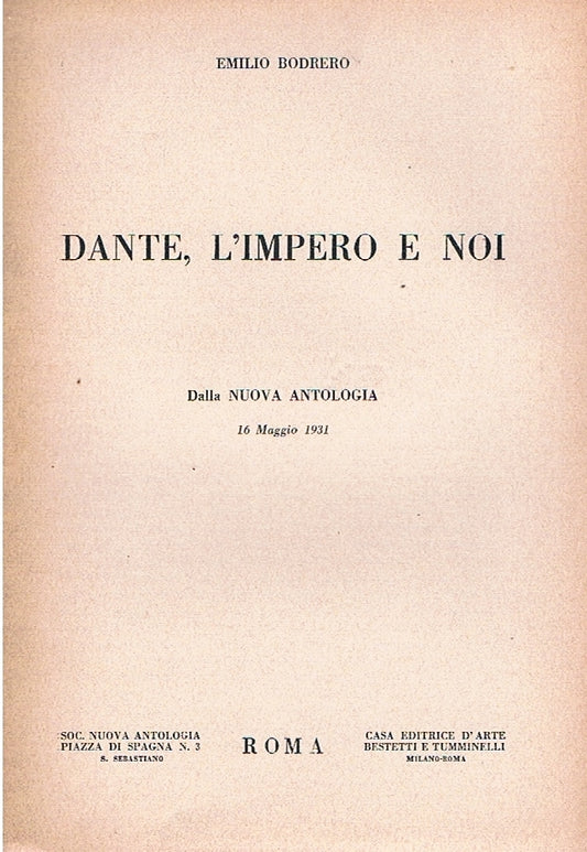 Dante, l'impero e noi - copertina