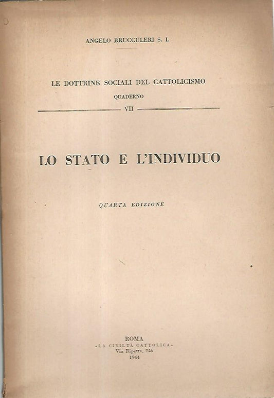 Lo stato e l'individuo - copertina