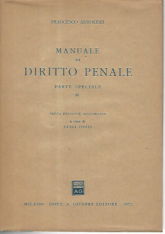 Manuale di diritto penale. Parte speciale II - copertina