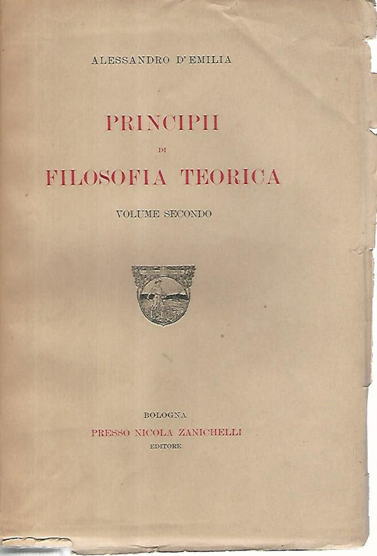 Principi di filosofia teorica. Volumi I-II - copertina