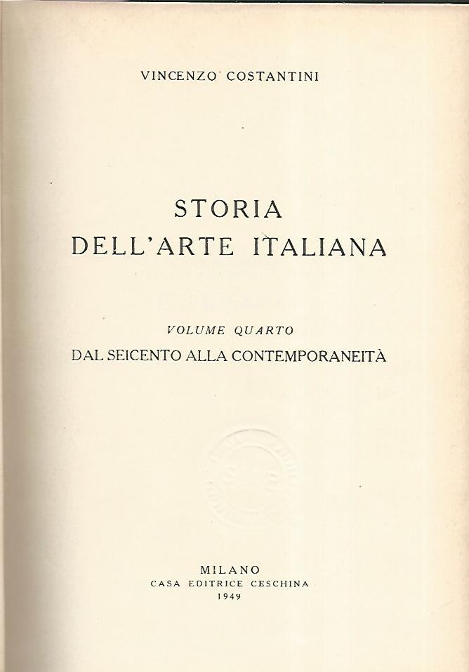 Storia dell'arte italiana. Volume quarto. Dal seicento alla contemporaneità - copertina