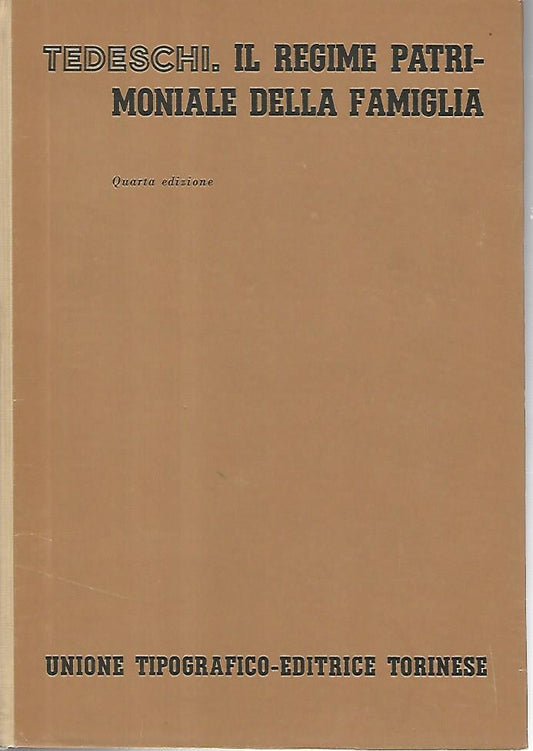 Il regime patrimoniale della famiglia - copertina