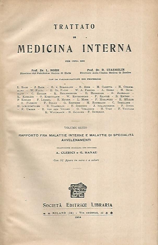 Trattato di medicina interna. Volume sesto - copertina