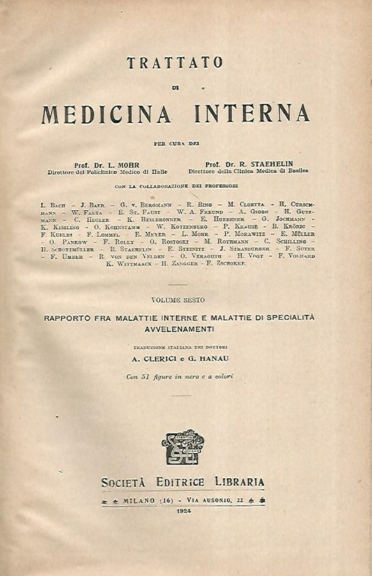 Trattato di medicina interna. Volume sesto - copertina