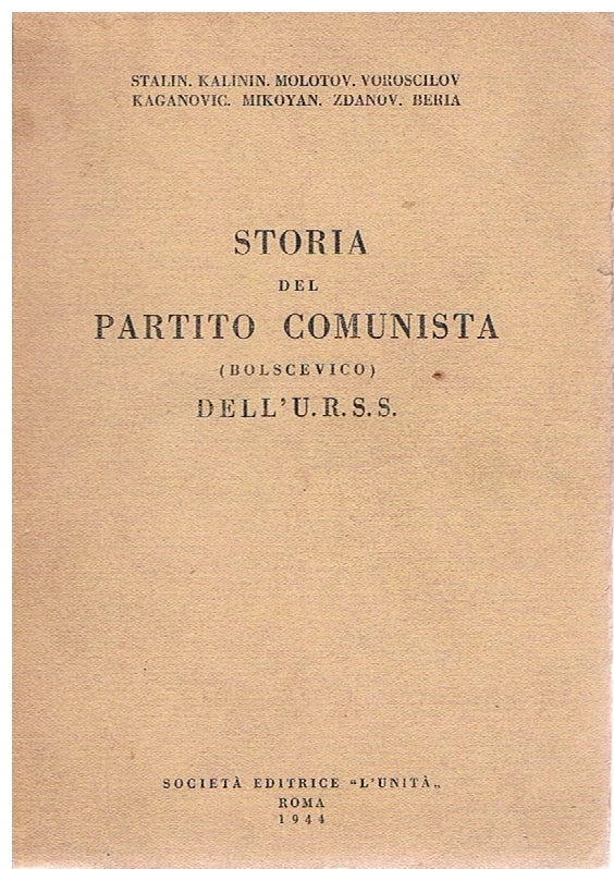 Storia del partito (bolscevico) dell'U.R.S.S. - copertina