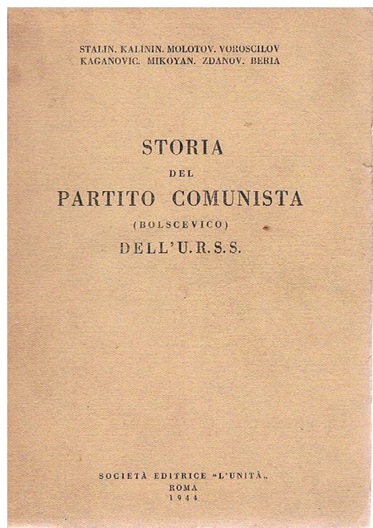 Storia del partito (bolscevico) dell'U.R.S.S. - copertina