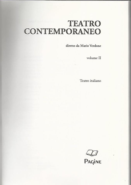 Teatro contemporaneo. Volume 2. Teatro italiano - copertina