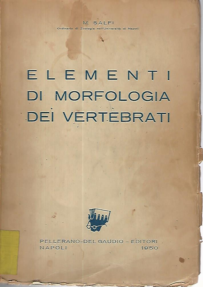 Elementi di morfologia dei vertebrati - copertina