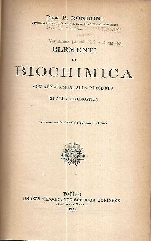 Elementi di biochimica - copertina