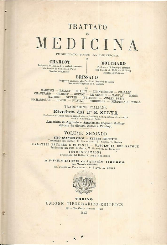 Trattato di medicina. Volume secondo - copertina