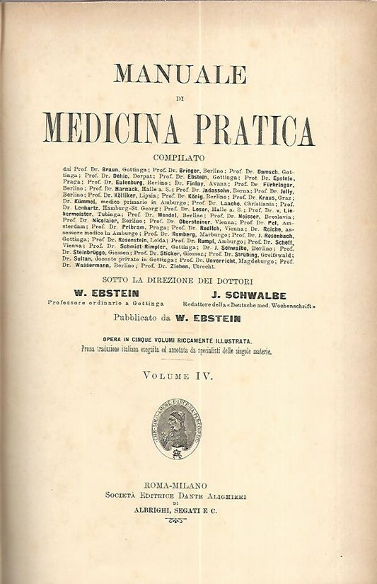 Manuale di medicina pratica. Volume IV - copertina