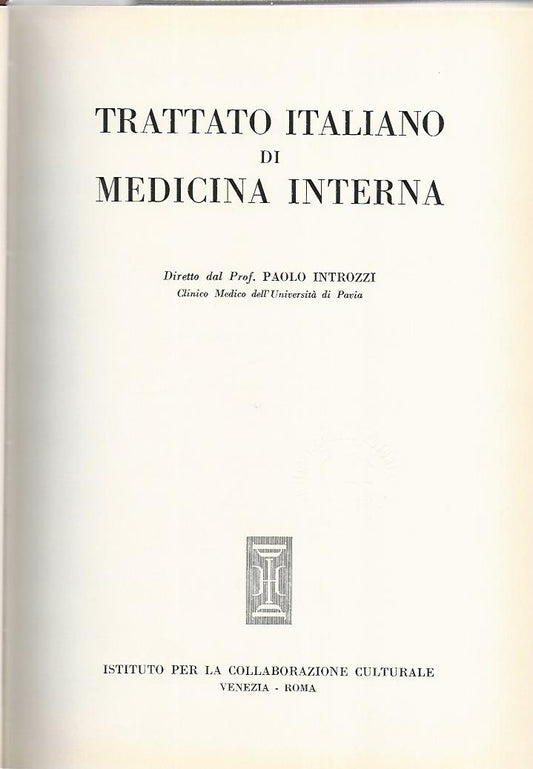 Trattato italiano di medicina interna. Malattie dell'apparato respiratorio.Malattie del mediastino e del diaframma - copertina