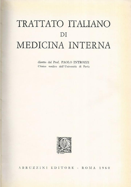 Trattato italiano di medicina interna.Tecniche e diagnostica di lasboratorio - copertina