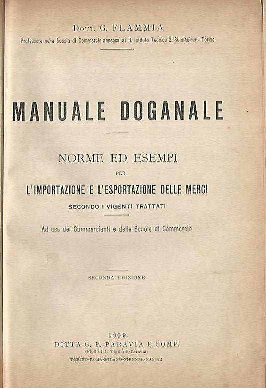 Manuale doganale. Norme ed esempi per l'importazione e l'esportazione delle merci - copertina