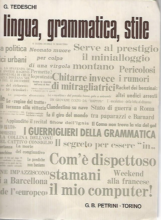 Lingua,grammatica,stile - copertina