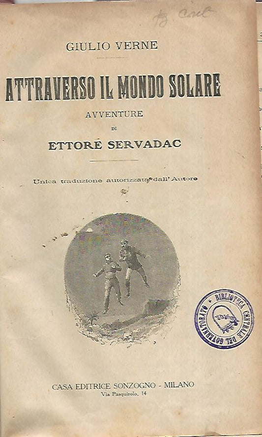Attraverso il mondo solare. Avventure di Ettore Servado - copertina