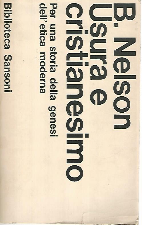 Usura e cristianesimo. Per una storia della genesi dell'etica moderna - copertina