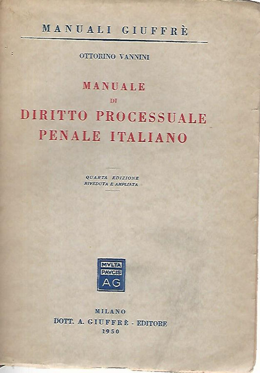 Manuale di diritto processuale penale italiano - copertina