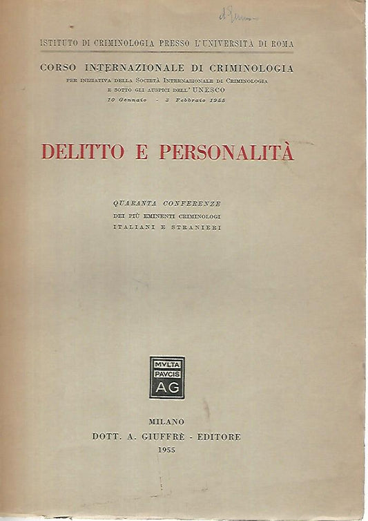 Delitto e personalità - copertina
