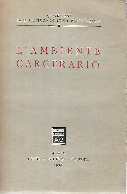 L'ambiente carcerario - copertina