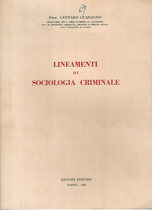 Lineamenti di sociologia criminale - copertina