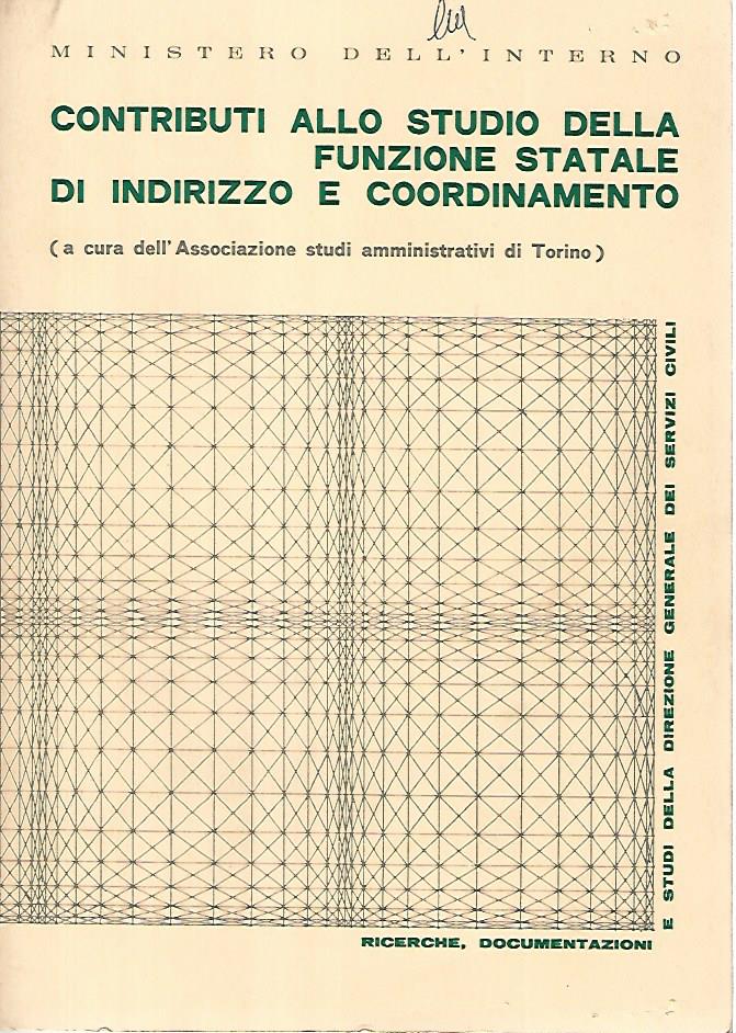 Contributi allo studio della funzione statale di indirizzo e coordinamento - copertina