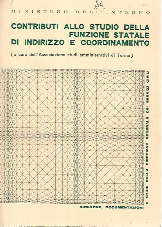 Contributi allo studio della funzione statale di indirizzo e coordinamento - copertina