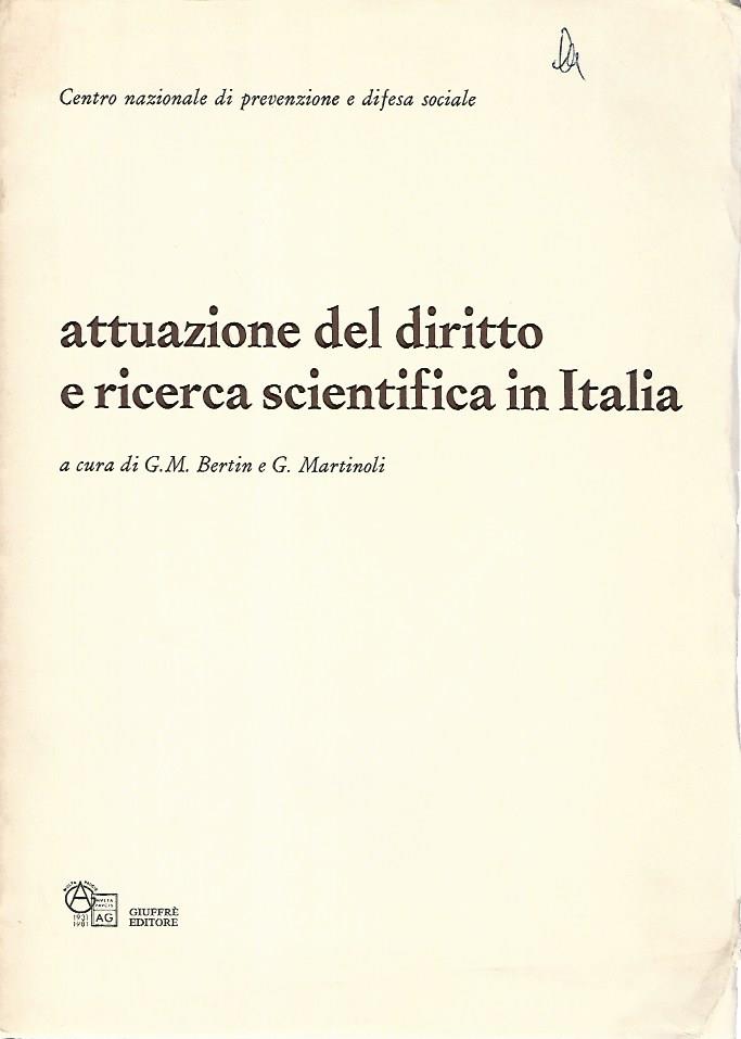 Attuazione del diritto e ricerca scientifica in Italia - copertina