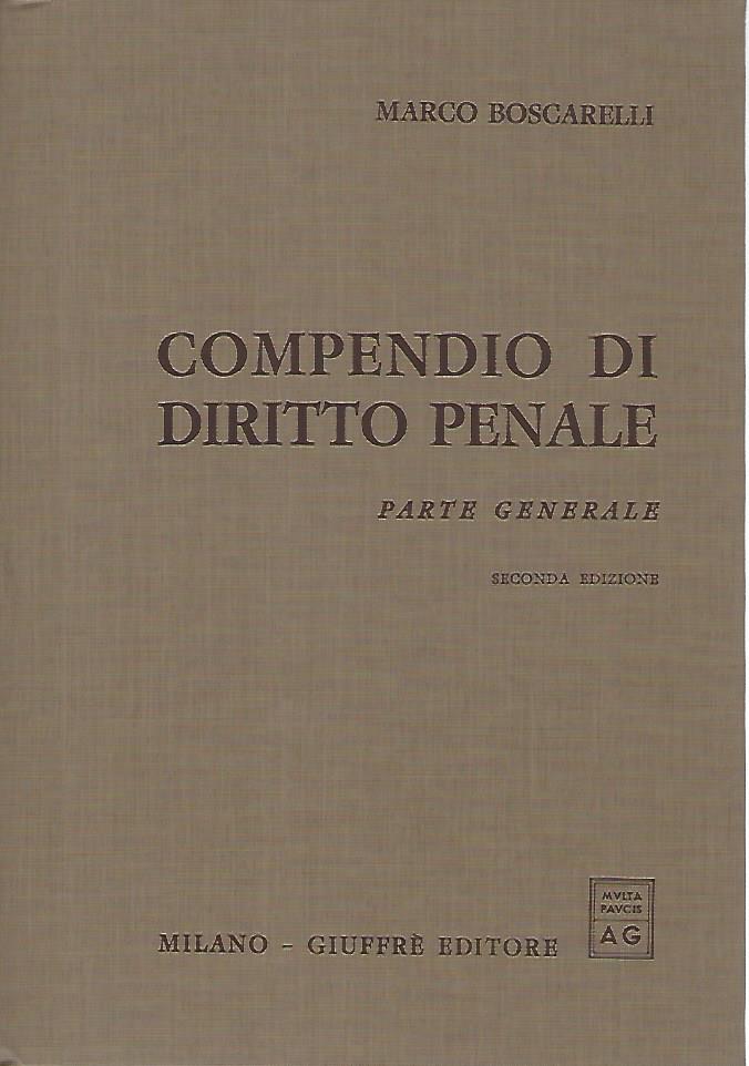 Compendio di diritto penale. Parte generale - copertina