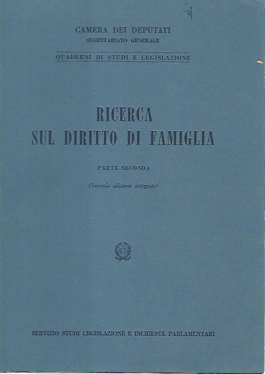 Ricerca sul diritto di famiglia.Parte seconda - copertina