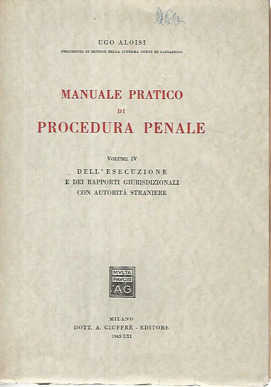 Manuale pratico di procedura penale. Volume IV - copertina