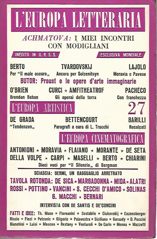 L'Europa letteraria. L'Europa artistica. L'Europa cinematografica - copertina